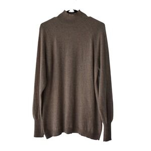 Saks Fifth Avenue Taupe Pullover‎ 100% Cashmere Sweater